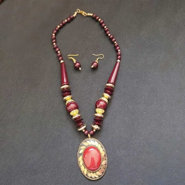 Boho Necklace with Earrings Set