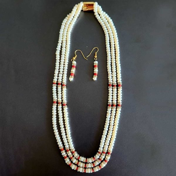 Triple Layered White Pearl Set
