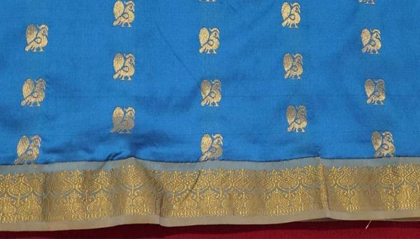 Blue Bangalore Silk Saree - Image 2