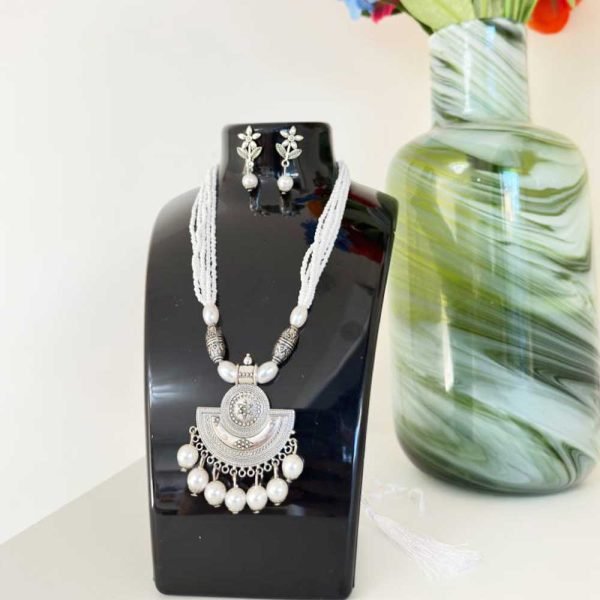 Oxidized Necklace Earrings Set