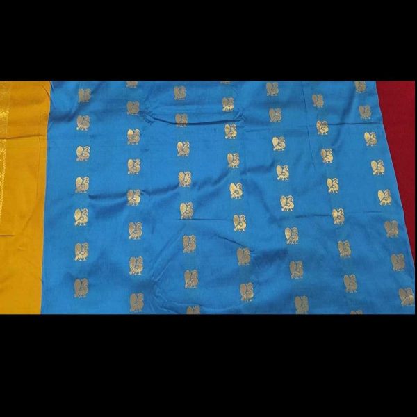 Blue Bangalore Silk Saree - Image 3