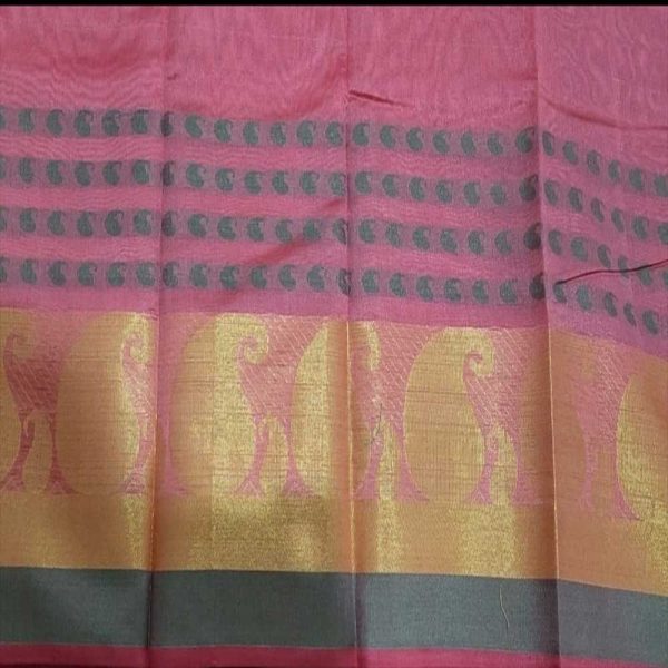 Light Pink Tussar Silk Saree