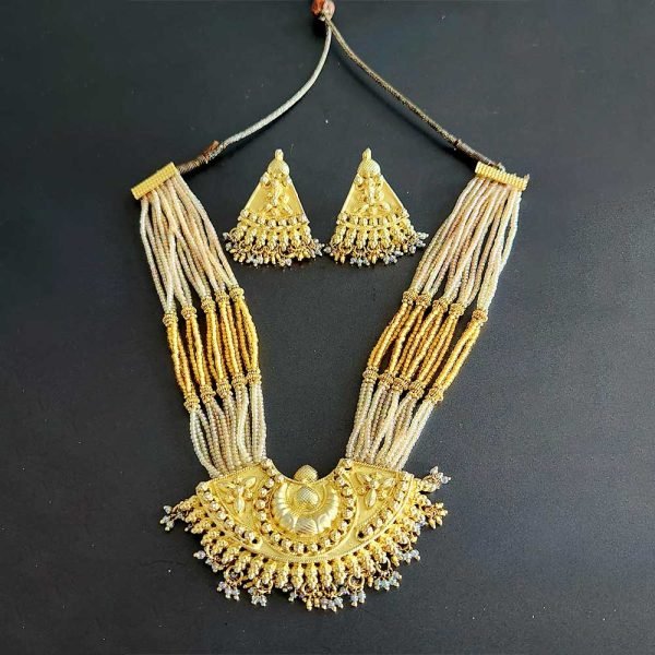 Antique Silver with Gold plating Beads Set