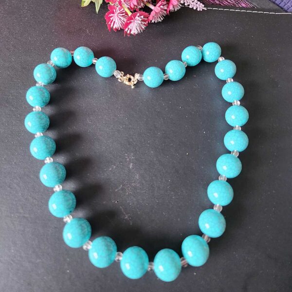 Blue big beads necklace
