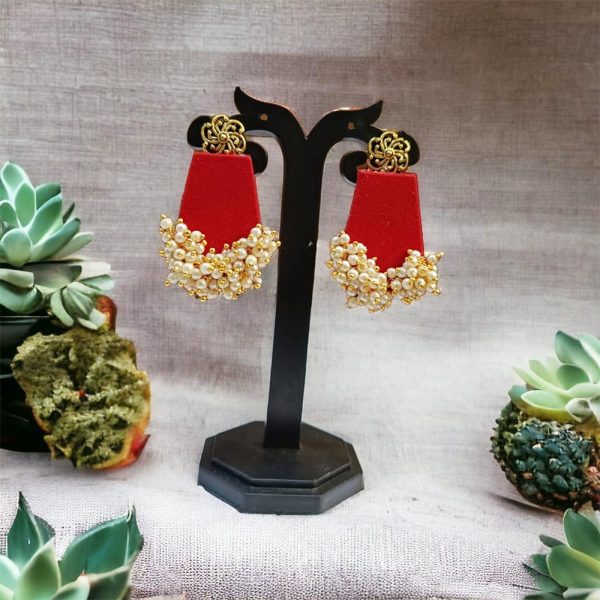Ethnic Earrings Red