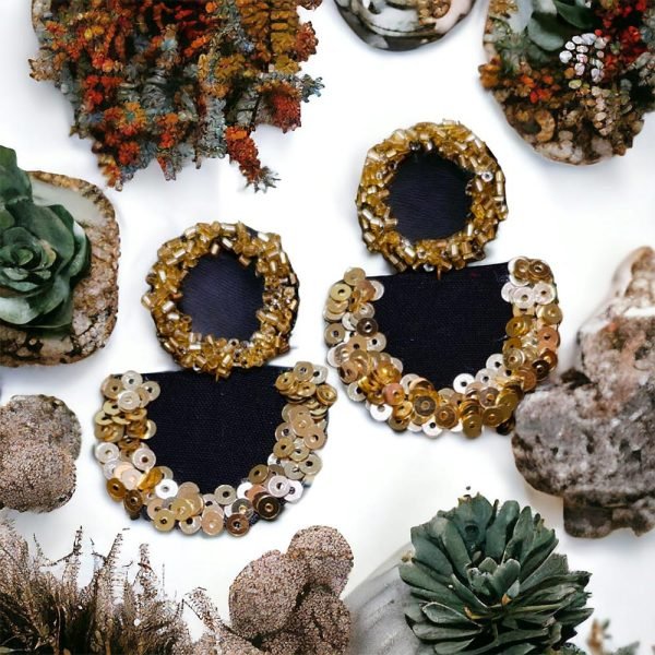 Ethnic Jhumka Black Golden
