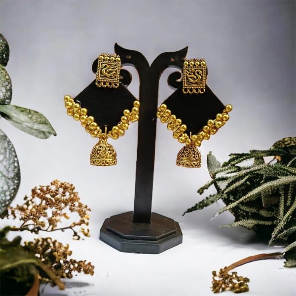 Ethnic Jhumka Diamond Shape Black
