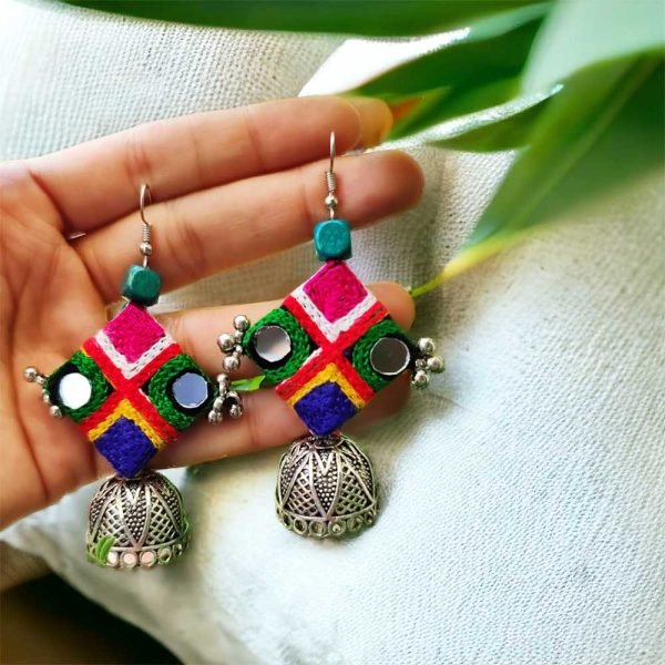 Ethnic Jhumka Multicolour Threadwork