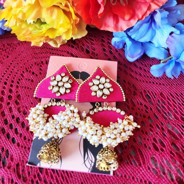 Ethnic Jhumka Red Beadwork