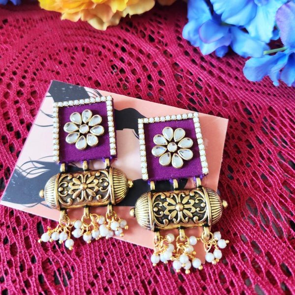 Ethnic Jhumka Square Violet
