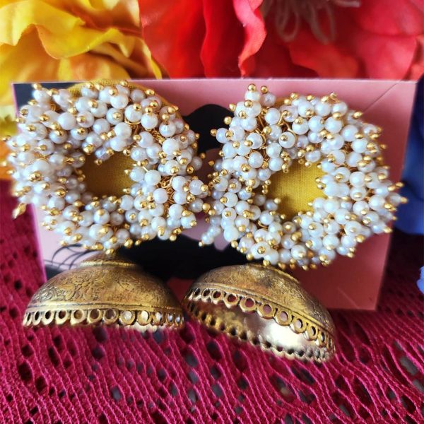 Ethnic Jhumka Yellow Beadwork