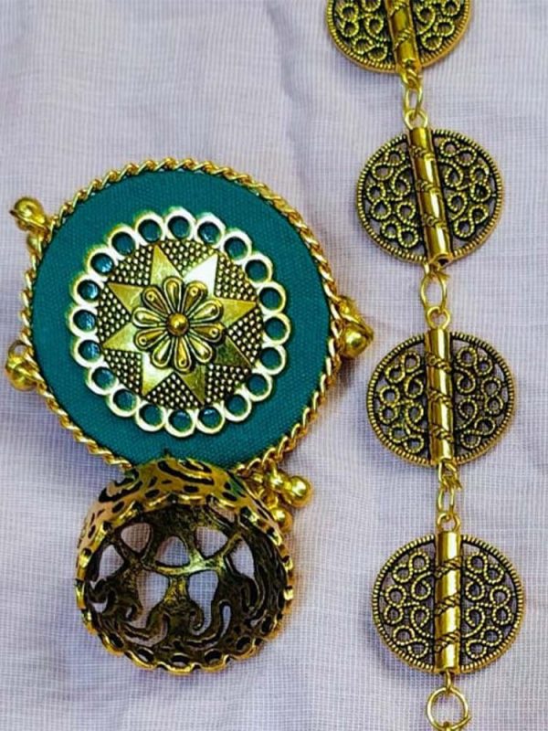 Handmade Temple Jewellery Set Blue - Image 2