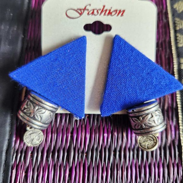 Handmade Trendy Earrings Blue Triangle