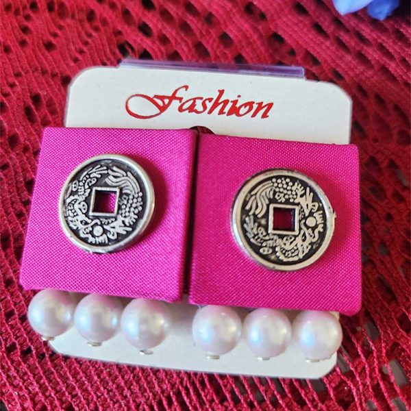 Handmade Trendy Earrings Pink Square