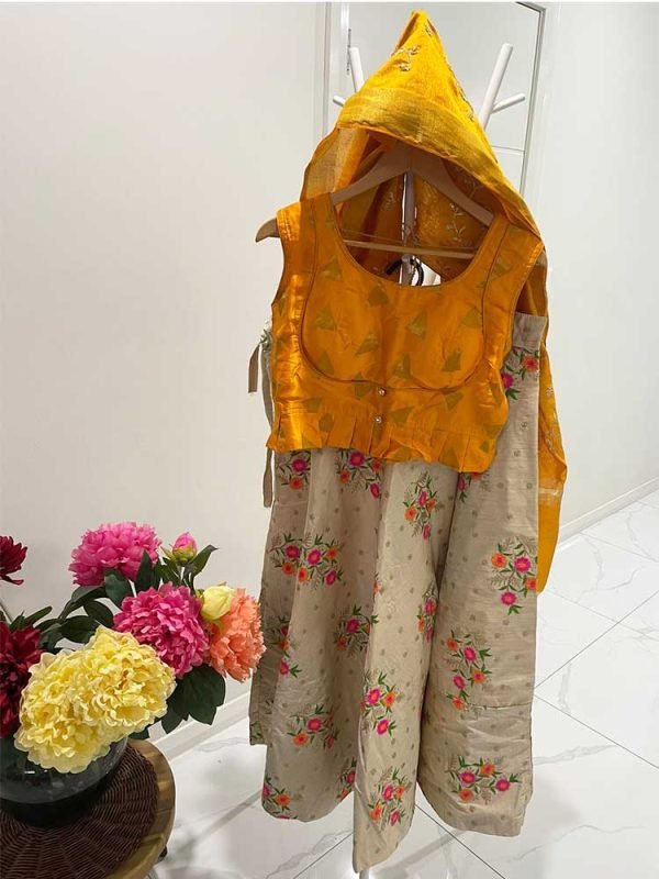 Silk Lehenga (Mango Yellow) - Image 4