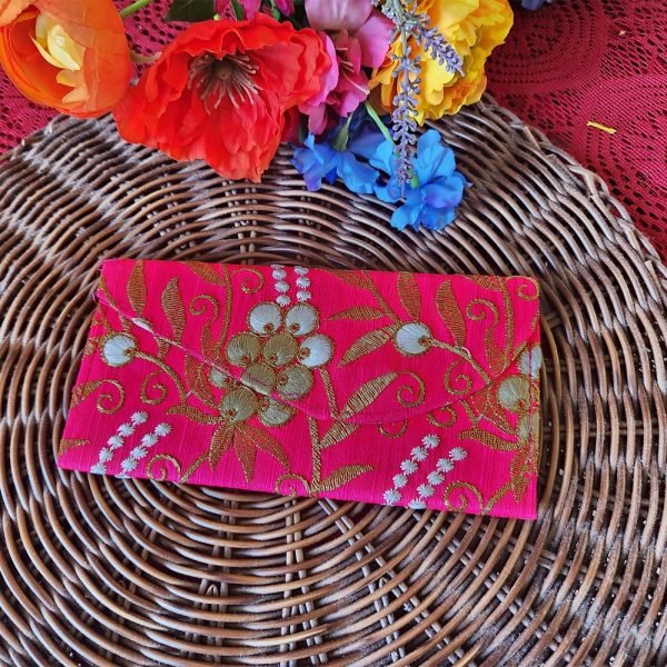 Decorative Money Purse Red Embriodery