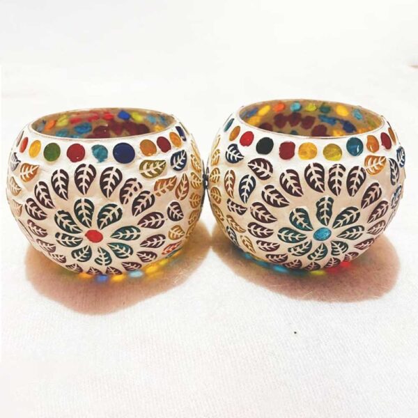 Candle holder White Set of 2