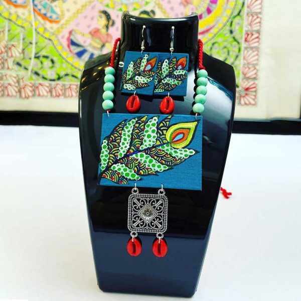 Exclusive Lightweight Madhubani Jewellery Set Blue
