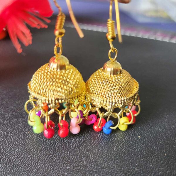 Golden Multicolour Jhumka - Image 2