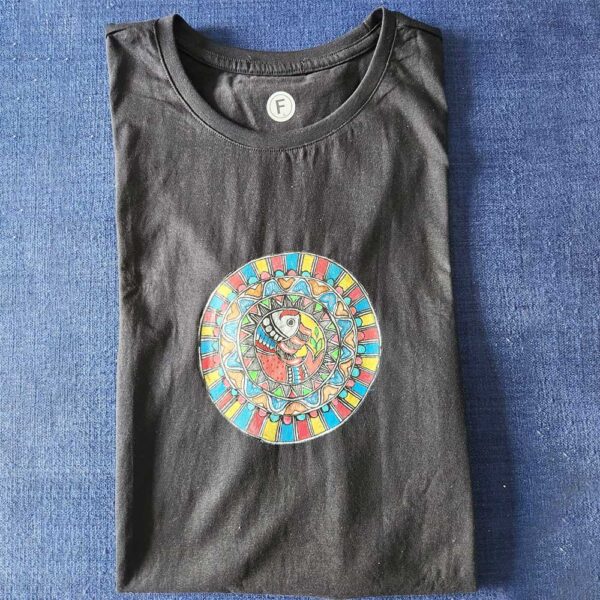 Madhubani T-shirt Black (L)