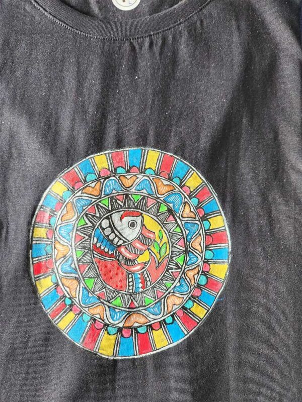 Madhubani T-shirt Black (L) - Image 2