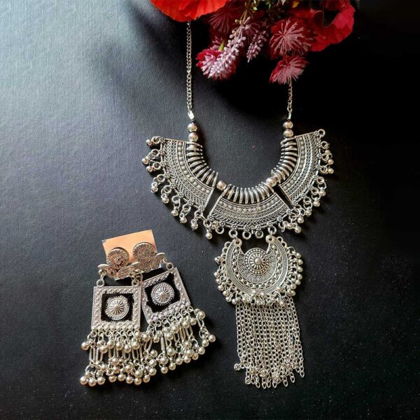 Oxidized Necklace Earrings Set
