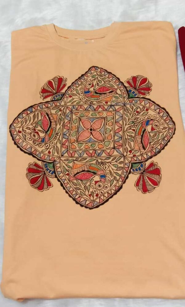 Madhubani T-shirt Orange (L) - Image 3