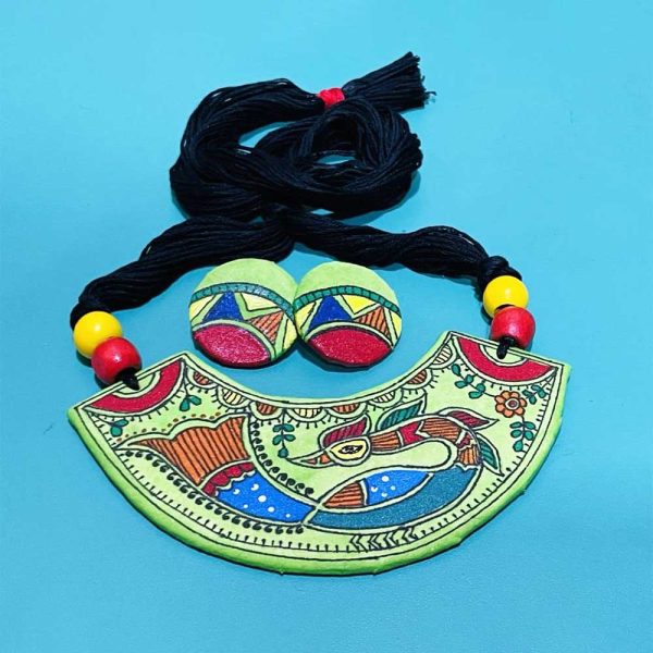 Madhubani  Jewellery Set Green