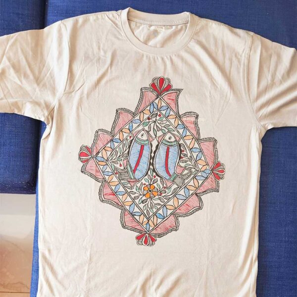 Madhubani T-shirt Cream (XL)