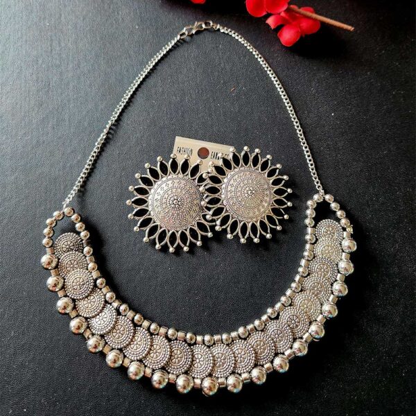 Oxidized Necklace Earrings Set