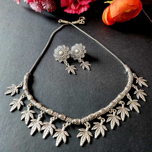 Oxidized Necklace Earrings Set