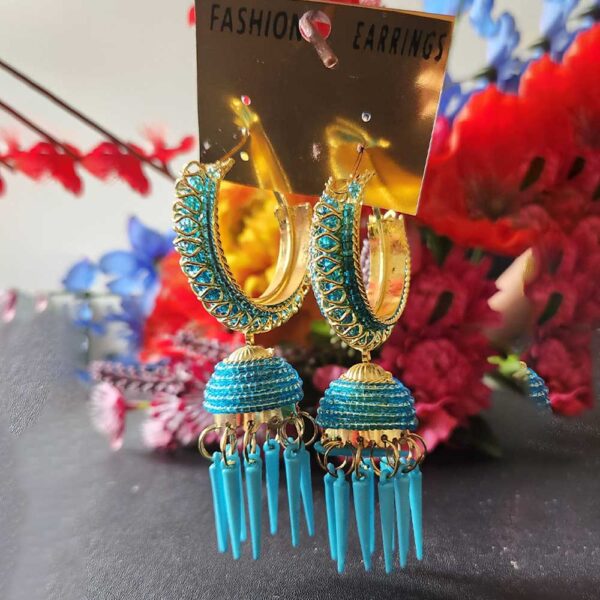 Blue Ring Jhumka
