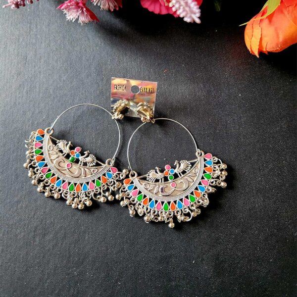 Oxidised Multicolour Earrings - Image 2