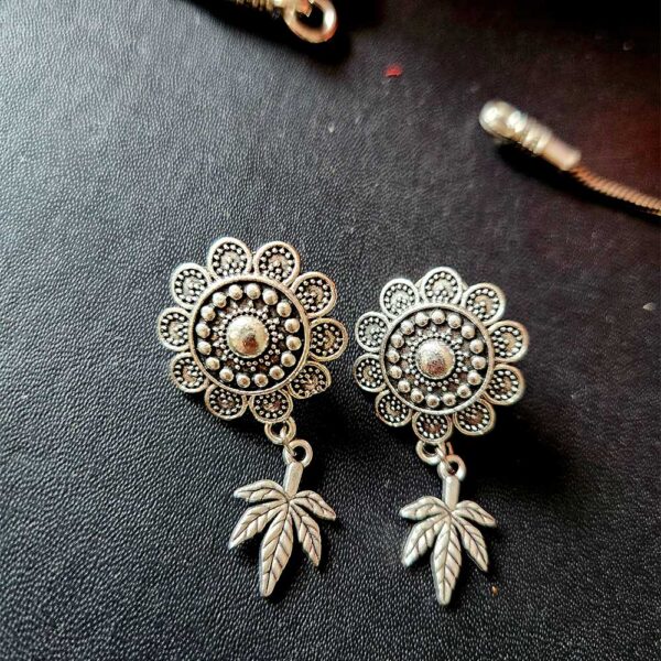 Oxidized Necklace Earrings Set - Image 2