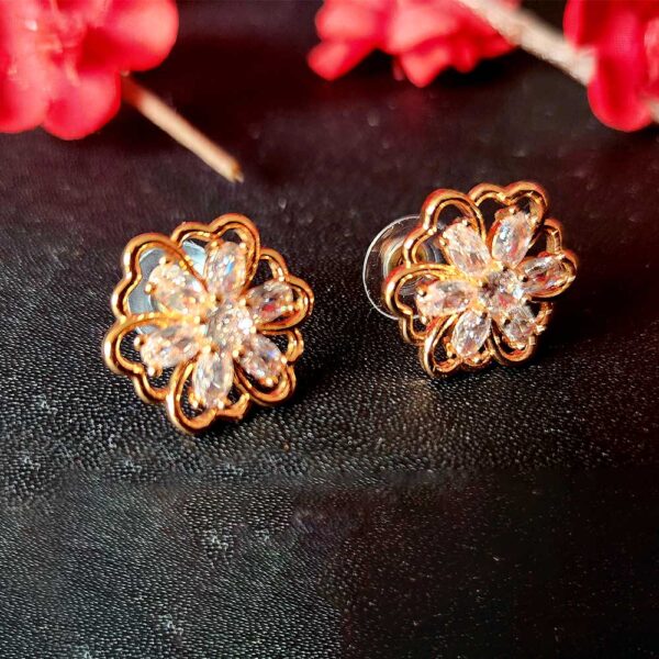 White Stone Golden Stud