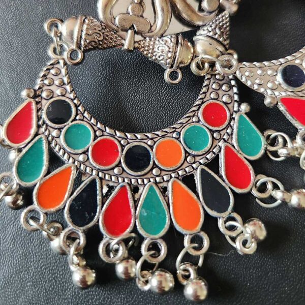 Oxidised Multicolour Earrings - Image 2