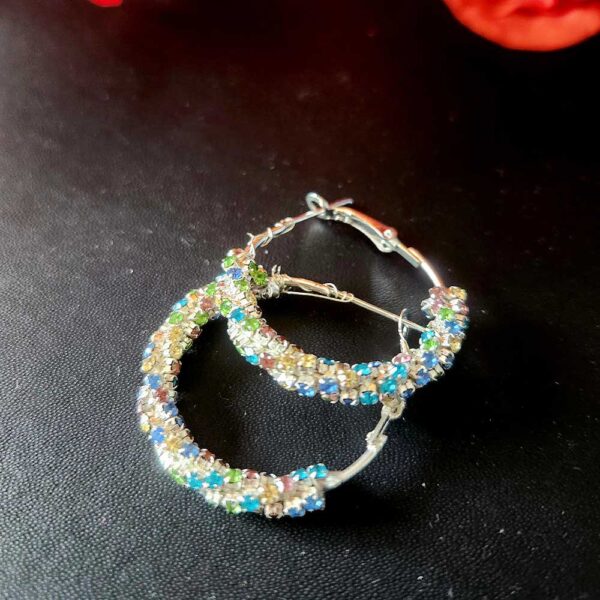 Blue White Stone Studded earrings