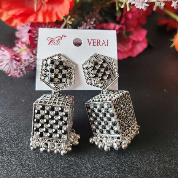 Oxidised Square Jhumka