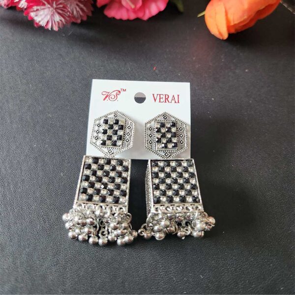 Oxidised Square Jhumka - Image 2
