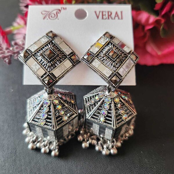 Oxidised Hexagonal Jhumka