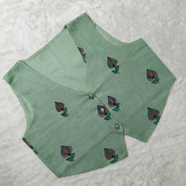 Madhubani Cotton Vests Green