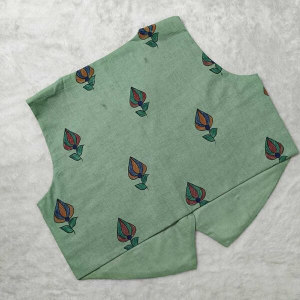 Madhubani Cotton Vests Green - Image 2