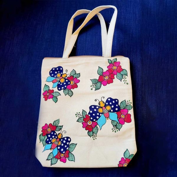 Madhubani Canvas Tote Butterfly