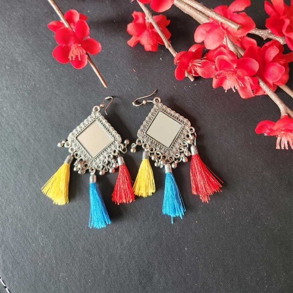 Oxidised Mirror Earrings