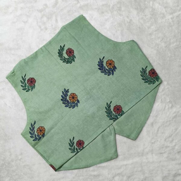 Madhubani Cotton Vests Green - Image 2