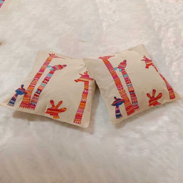 Madhubani Cushion Giraffe (Single Piece) - Image 2