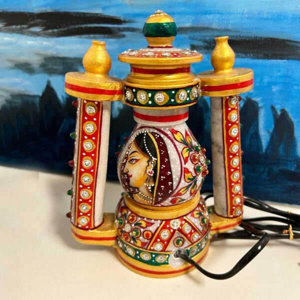 Marble Lamp Minakari Work - Image 2