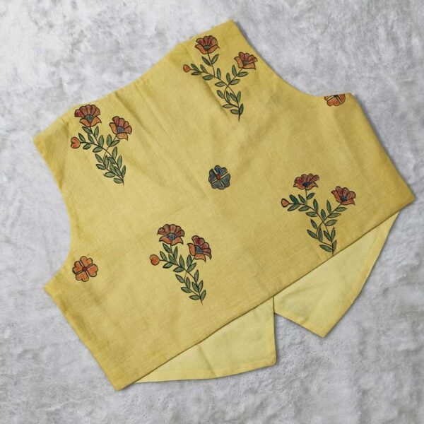 Madhubani Cotton Vests Yellow - Image 2