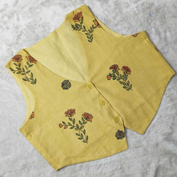 Madhubani Cotton Vests Yellow