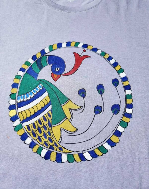 Madhubani T-shirt Grey (L) - Image 2
